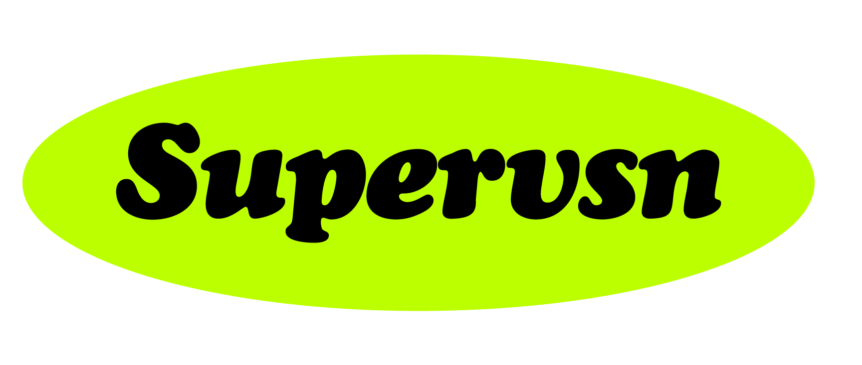 Supervsn logo with a bright green oval background and black text