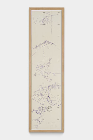 Joseph Beuys - Flug des Adlers ins Tal und zurück (Flight of the Eagle into the Valley and Back), 1978, lithograph on gray cardstock