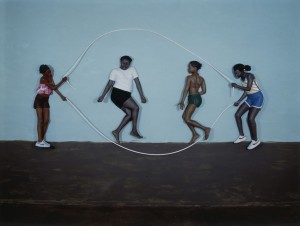 John Ahearn and Rigoberto Torres - Homage to the People of the Bronx: Double Dutch at Kelly Street - La Freeda, Jevette, Towana, Staice, 1981-82