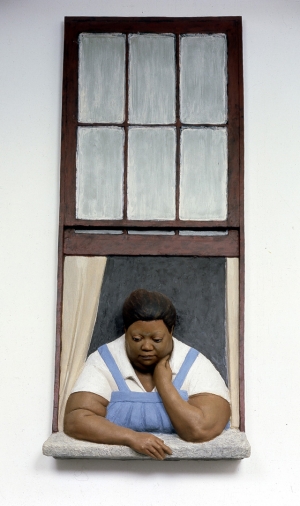 John Ahearn and Rigoberto Torres - Titi in Window, 1985, oil on reinforced polyadam