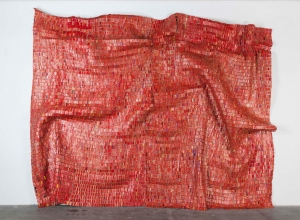 El Anatsui - Red Block, 2010, found aluminum and copper wire