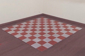 Carl Andre - Aluminum-Copper Alloy Square, 1969, 50 aluminum plates and 50 copper plates