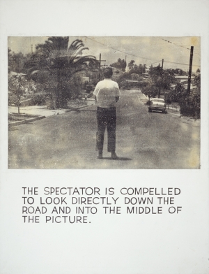 John Baldessari - The Spectator Is Compelled..., 1967 - 1968, photographic emulsion and acrylic on canvas