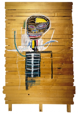 Jean‐Michel Basquiat - Gold Griot, 1984, acrylic and oilstick on wood