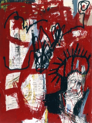 Jean‐Michel Basquiat - Untitled, 1981, acrylic, oilstick, paper collage and spray paint on canvas