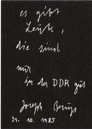 Joseph Beuys - 9 Postkarten: es gibt Leute (9 Postcards: There Are People), 1985, offset on cardstock, stamps reproduced