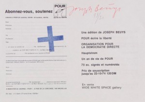 Joseph Beuys - Abonnez-vous POUR, 1974, order form, stamped