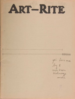 Joseph Beuys - ART-RITE, 1981, ART-RITE magazine; title page, printed