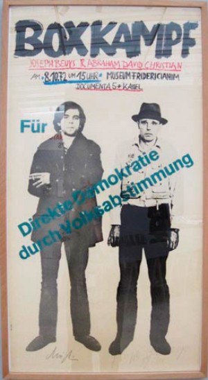 Joseph Beuys - Beuys boxt für direkte Demokratie, 1972, postcard, offset, stamped