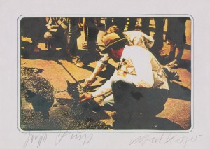 Joseph Beuys - Blutaktion, 1982, color photocopy of photograph by Alfred Kerger