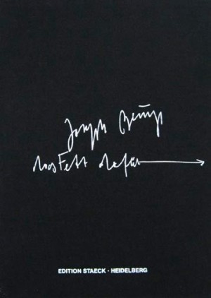 Joseph Beuys - das Fett dafür, 1985, pages worked over with fat and pencil; exhibition catalogue, Kunst in der Bundesrepublik Deutschland 1945-1985, pages 241-245; in cloth box