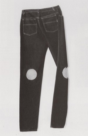 Joseph Beuys - Das Orwell-Bein - Hose für das 21. Jahrhundert, 1984, blue jeans with circular holes