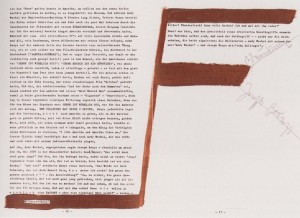 Joseph Beuys - Das Warhol-Beuys-Ereignis, 1979, publication reworked on pp. 16-17 with oil paint (Browncross) and pencil