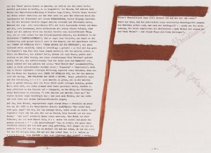 Joseph Beuys - Das Warhol-Beuys-Ereignis (The Warhol-Beuys Event), 1979, publication reworked on pp. 16-17 with oil paint (Browncross) and pencil