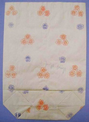 Joseph Beuys - DDR-Tüten (GDR Paper Bags), 1977-80, five paper bags, some with handwritten additions, some stamped
