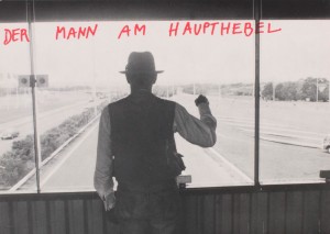Joseph Beuys - Der Mann am Haupthebel (The Man at the Main Lever), 1985, offset on cardstock, stamps reproduced