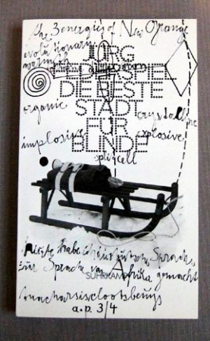 Joseph Beuys - Die beste Stadt für Blinde, 1981, book by Jürg Federspiel, with inscriptions and copper wire added by Beuys