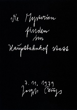 Joseph Beuys - 9 Postkarten: Mysterien (9 Postcards: Mysteries), 1979, offset on cardstock, stamps reproduced