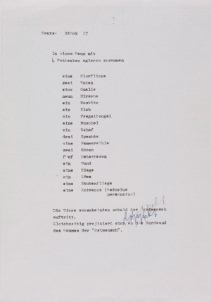 Joseph Beuys - doppelt doppelt, 1973, offset on paper, with handwritten supplement, stamped