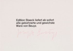 Joseph Beuys - Edition Staeck liefert (Edition Staeck Delivers), 1974, offset on cardstock, stamps reproduced