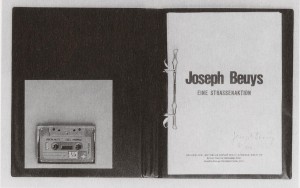 Joseph Beuys - Eine Straßenaktion, 1972, documentation and tape cassette in ring binder