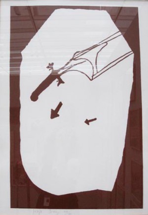 Joseph Beuys - Elch in der Strömung (Elk in the Current), 1985, silkscreen on cardstock