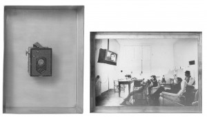 Joseph Beuys - Enterprise 18.11.72; 18:5:16 Uhr (Enterprise 11/18/72, 18:5:16 hours), 1973, zinc box with lid, photograph, camera, felt