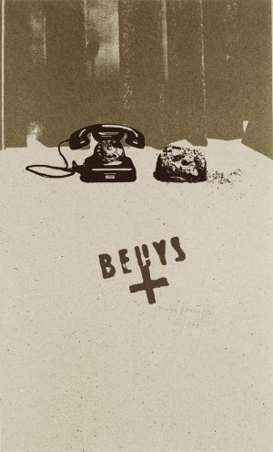 Joseph Beuys - Erdtelephon, 1973, silkscreen on felt board