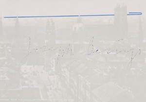 Joseph Beuys - Eurasianstab über den Alpen (Eurasia Staff over the Alps), 1971, offset on cardstock, stamps reproduced