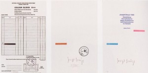 Joseph Beuys - Ferrum, 1975, printed form and color offset, inscribed &quot;Fe&quot;, stamped
