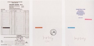 Joseph Beuys - Ferrum, 1975, printed form and color offset, inscribed &quot;Fe&quot;, stamped
