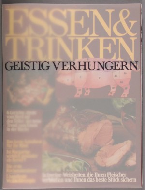 Joseph Beuys - Fettzeitung, 1973, Essen und Trinken magazine in printed transparent cover, stamped in blue (Bluecross); center pages with fat