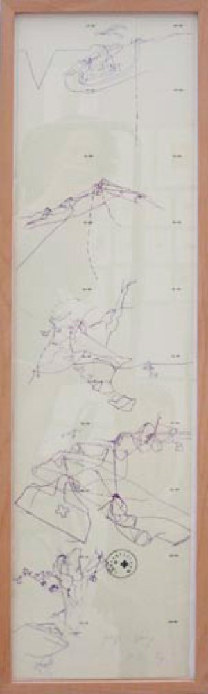 Joseph Beuys - Flug des Adlers ins Tal und zurück, 1978, lithograph on gray cardstock