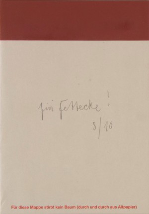 Joseph Beuys - für Fettecke! (For Fat Corner!), 1984, filing folder with silkscreen and handwritten addition, containing butter wrapper