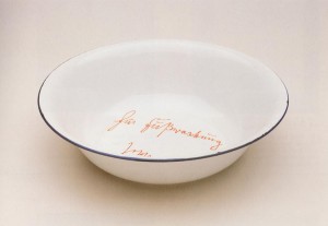 Joseph Beuys - für Fußwaschung, 1977, enamel basin, inscribed