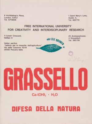 Joseph Beuys - Grassello Ca(OH)2 +H2O, 1979, brochure, stamped