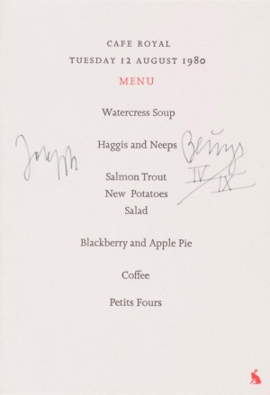 Joseph Beuys - Hasenmenu, 1980