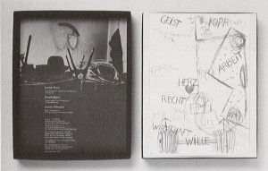 Joseph Beuys - Honigpumpe, 1985, cardboard box with publication, silkscreen print, tape cassette, and 15 photographs