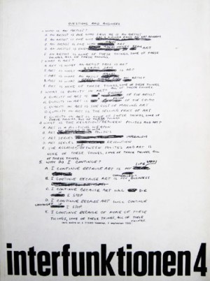 Joseph Beuys - in interfunktionen 4, 1970, offset, stamped; paper strip with typewritten text, stamped; plaster; on page 54 of publciation; magazine