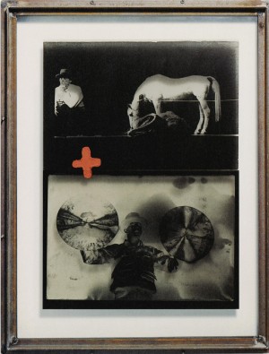 Joseph Beuys - Iphigenie/Titus Andronicus (Iphigenia/Titus Andronicus), 1985, photopositive and negative on film, stamped with brown paint (Browncross); glass, iron frame
