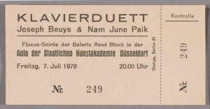 Joseph Beuys - Klavierduette, 1981, admission ticket