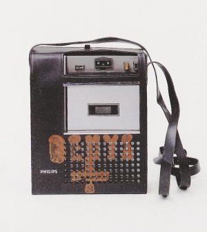 Joseph Beuys - Konzert Mönchengladbach, 1970, cassette recorder, stamped with oil paint (Browncross)