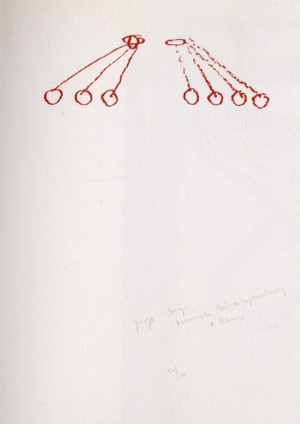 Joseph Beuys - :Kosmische Wirtschaftsordnung, 1985, silkscreen and handwritten text on cardstock