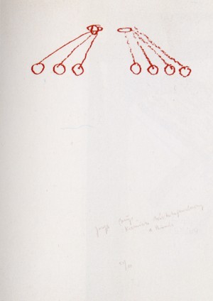 Joseph Beuys - :Kosmische Wirtschaftsordnung (:Cosmic Economic Order), 1985, silkscreen and handwritten text on cardstock