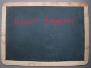 Joseph Beuys - Kunst = Kapital, 1980, silkscreen on blackboard in wooden frame