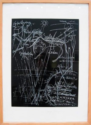 Joseph Beuys - L&#039;arte è una zanzara dalle mille ali (Art is a mosquito with a thousand wings), 1981, one of four photoetchings on wove in cloth portfolio
