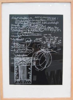 Joseph Beuys - L&#039;arte è una zanzara dalle mille ali (Art is a mosquito with a thousand wings), 1981, one of four photoetchings on wove in cloth portfolio