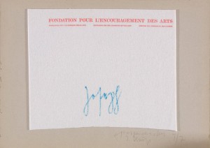 Joseph Beuys - Mottenschaden (Moth Damage), 1978, felt letter, cut and mounted on cardboard