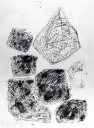 Joseph Beuys - ohne Titel, aus dem Portfolio Spur II (Untitled, from the Portfolio Trace II (nine lithographs)), 1977, lithograph on white Rives wove paper