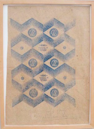Joseph Beuys - Russische Bilder (Russian Pictures), 1984, packing paper with handwritten addition